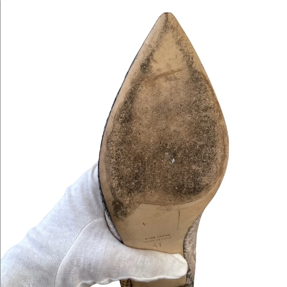 ***SOLD*** Paris Texas | Gold and Black Block Heel High Metallic Boots - Picture 12 of 15